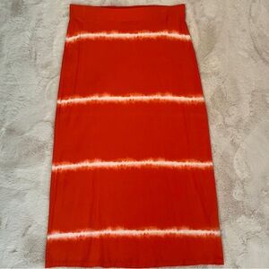 Chico's Vibrant Orange and White Maxi Skirt